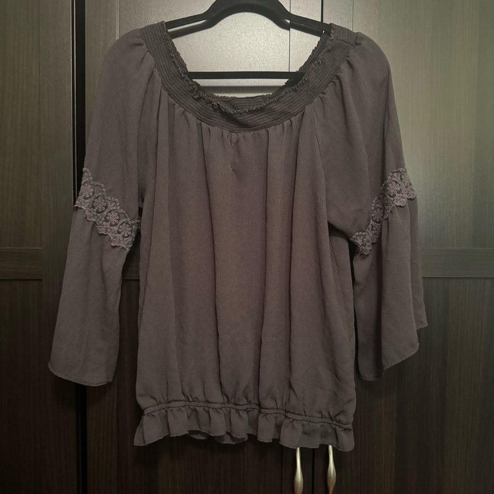 Maurices Charcoal Off-Shoulder Blouse​